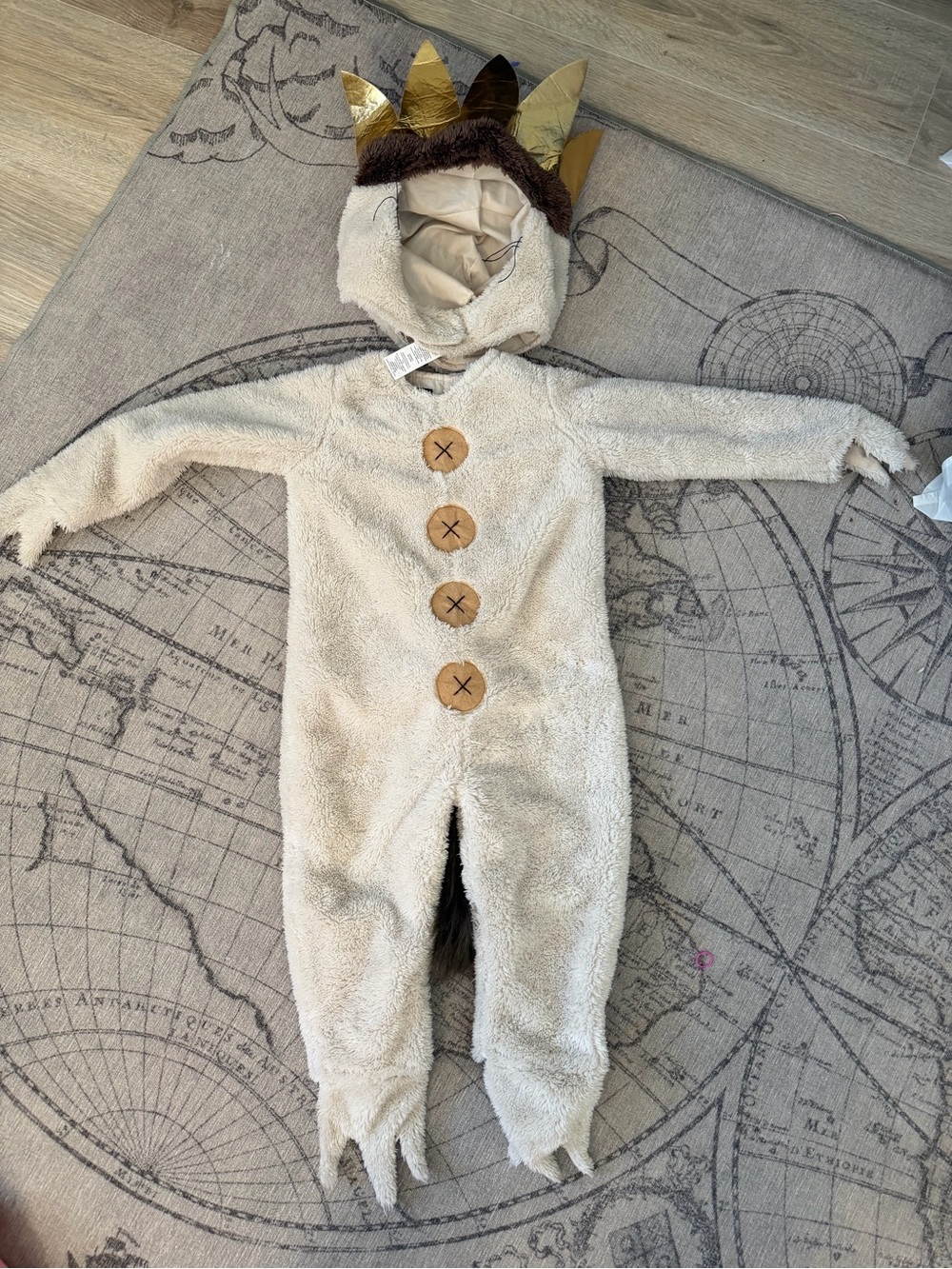 Pottery Barn Kids Cream Lamb Costume with Gold Crown - Picture 2 of 6